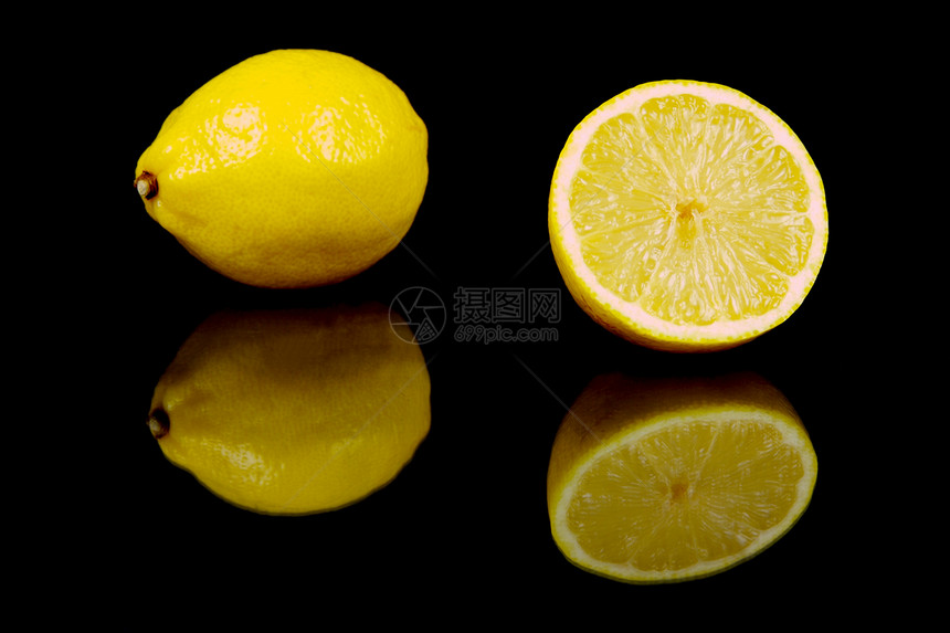柠檬黑色水果中心图片