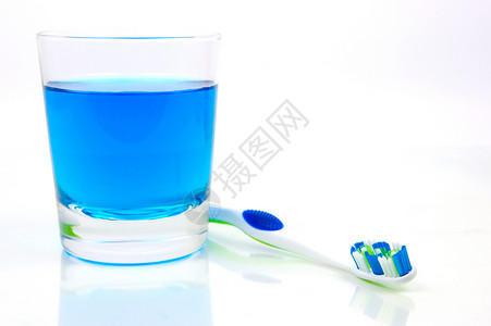 牙科护理牙医卫生漱口水玻璃衰变刷子冲洗背景图片