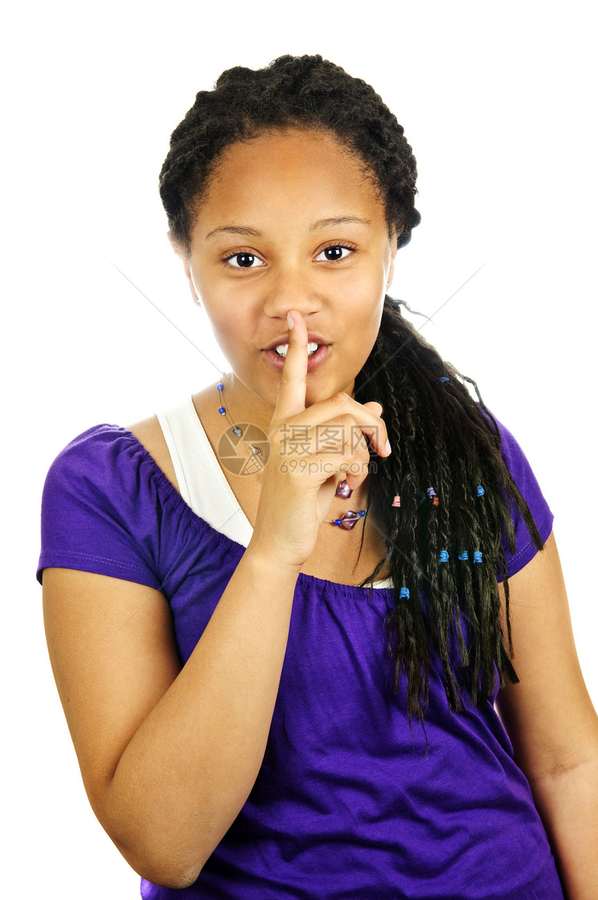 年幼少女学生女性嘴唇青年女孩信号女孩们白色手势秘密图片