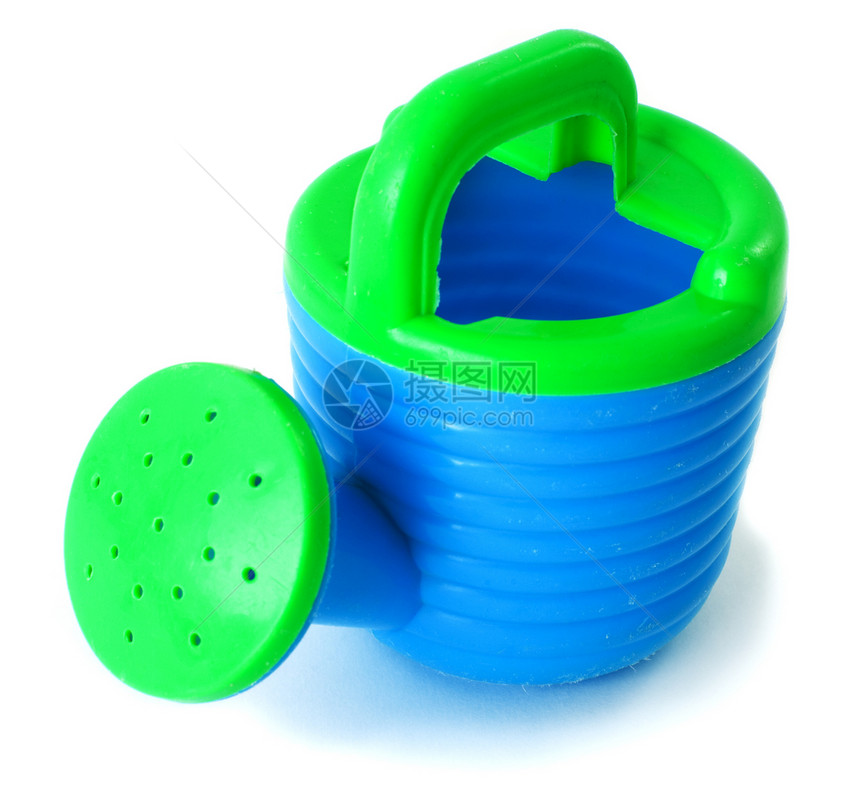 玩具浇水罐绿色阴影白色孩子塑料蓝色图片