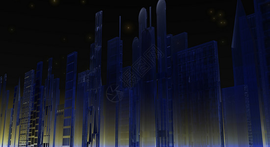 城市景观说明蓝色建筑插图摩天大楼建筑学背景图片