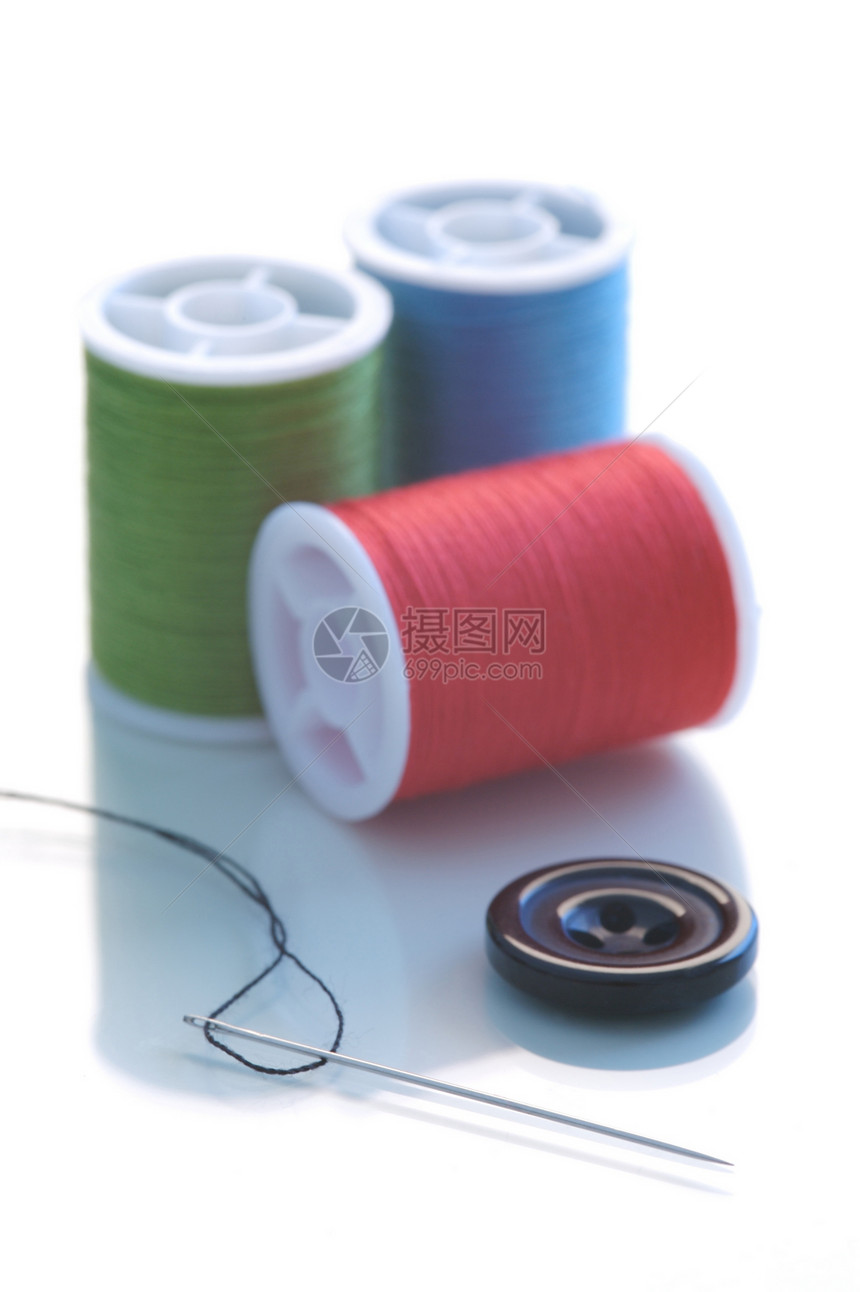 棉花手工艺白色主轴细绳纱线按钮织物缝纫卷轴面料工艺图片