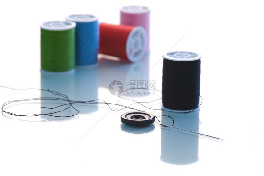 棉花手工艺纽扣白色纱线细绳织物缝纫按钮面料卷轴主轴图片