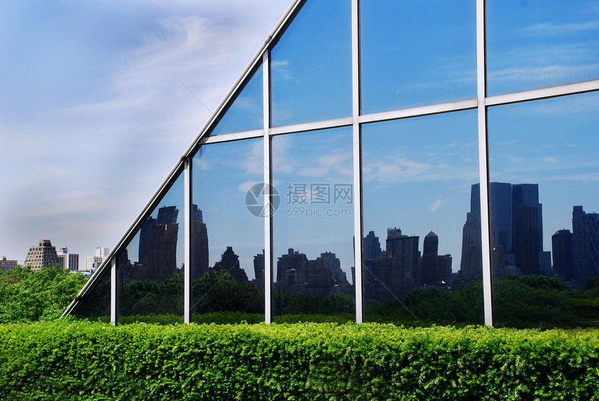 城市观点房子镜子摩天大楼天空曲率衬套建筑蓝色博物馆金属图片