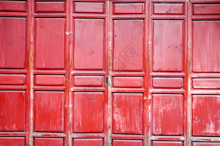 中国木制门木头红色入口背景图片