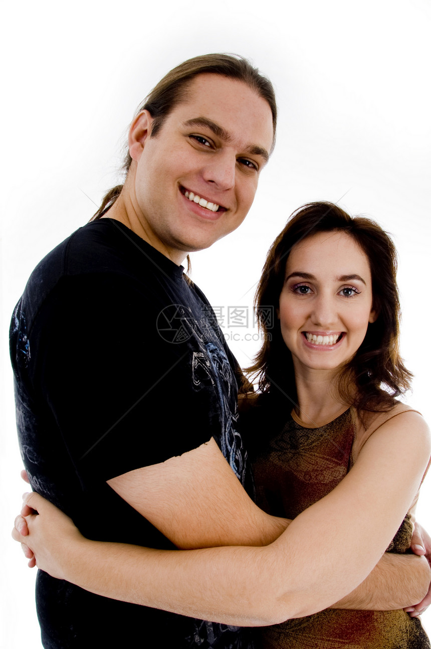 微笑嬉戏的年轻夫妇图片