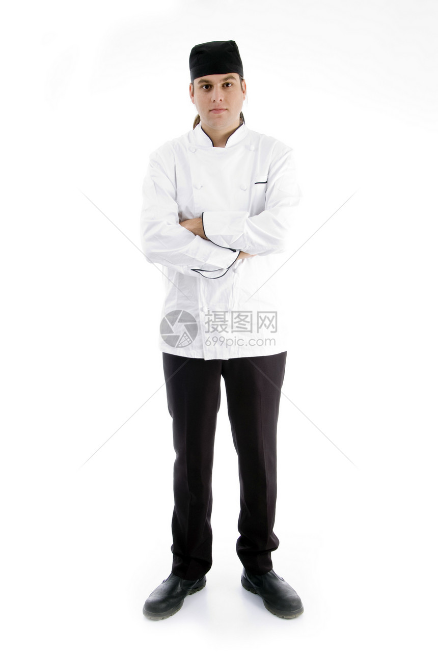 英俊厨师的全身姿势男性白色冒充成人烹饪工作室职业青年男人衣服图片