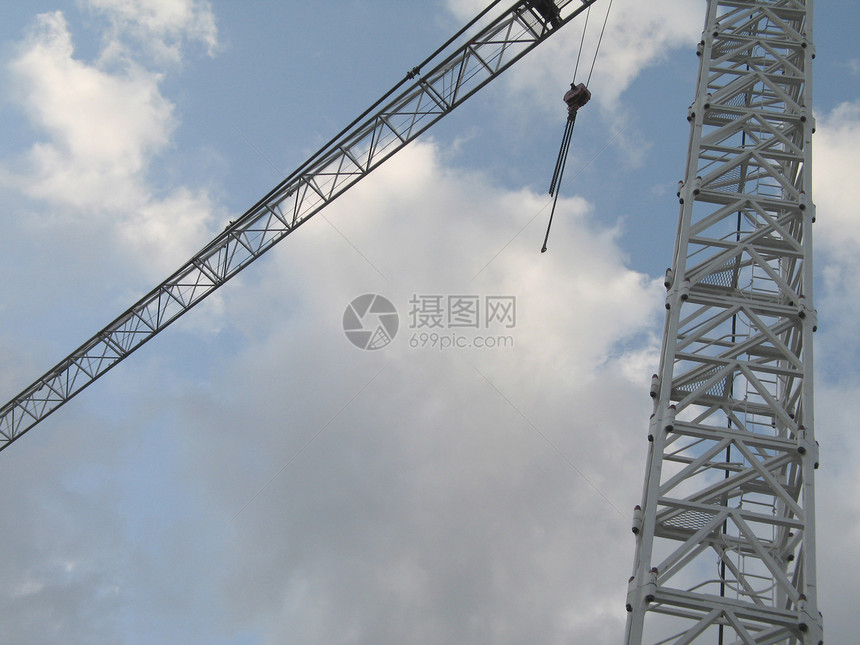 建筑起重机活动重量天空白色水平商业力量金属操作员蓝色图片