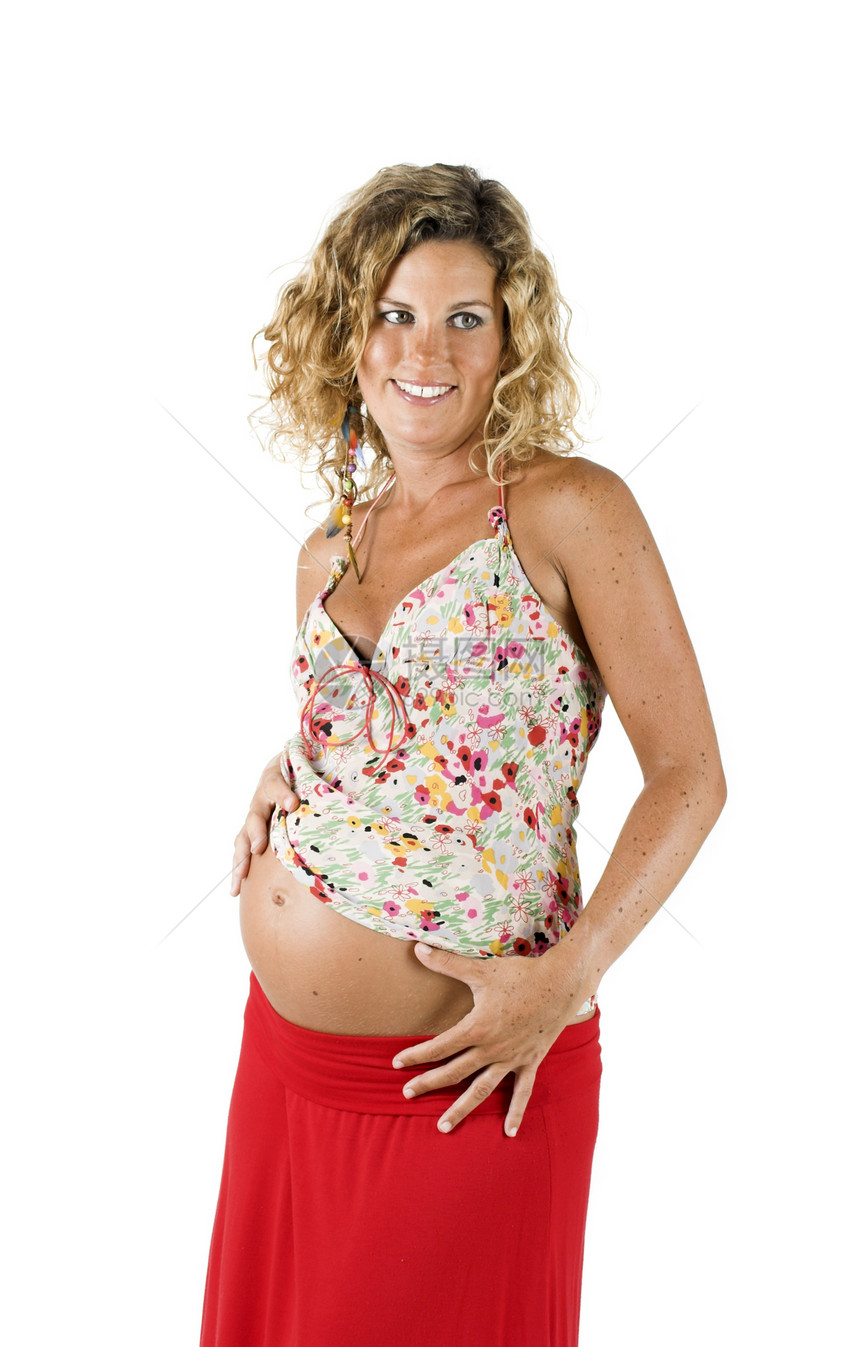 快乐的孕妇幸福家庭身体微笑享受肚子婴儿成人分娩母性图片