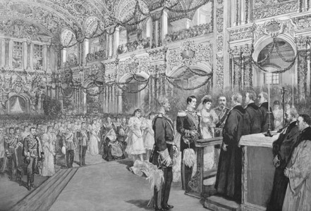 皇家婚礼教会仪式婚姻古董历史性新娘社会公爵教堂国王背景图片