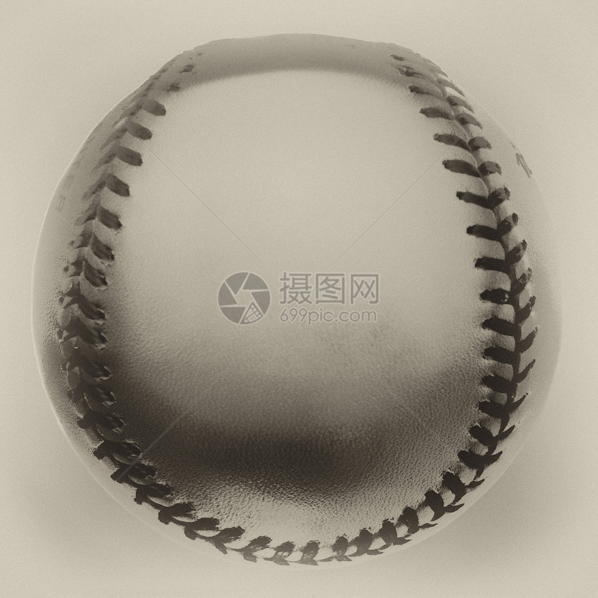 垒球宏观马皮缝合蓝色运动针脚接缝隐藏棒球皮革图片