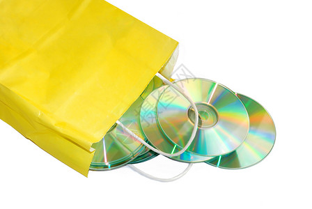 黄色电脑包CD 存储器背景