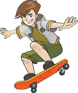 滑板上的少年儿童背景图片