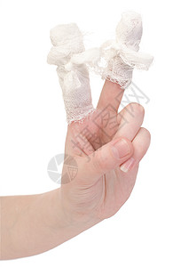 手与绷带 受伤的手指背景图片