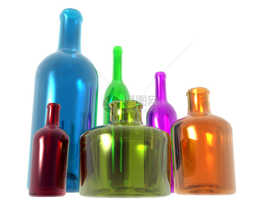 多样化瓶插图彩虹花瓶团队瓶子玻璃图片