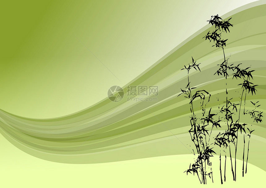 竹条说明树叶情调叶子异国生长植物森林木头插图热带图片