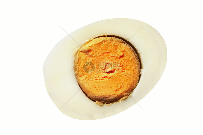 硬煮蛋黄色雕刻剪裁营养品宏观食物白色盘子小路蛋黄图片