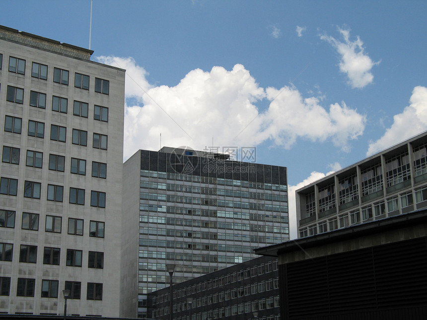 现代建筑建筑学天空水平蓝色玻璃窗户图片