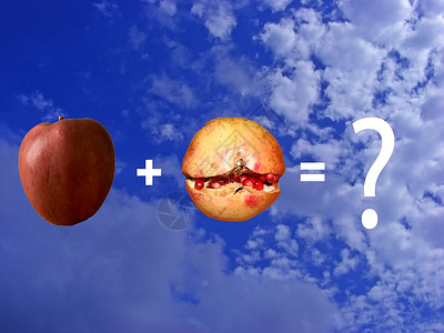 奇怪的数学乘法石榴水果天空手术背景图片