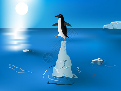 臭氧空洞冰山融化空洞太阳臭氧全球极地海洋卡通片插画