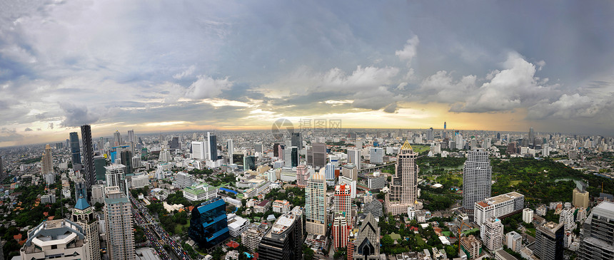 曼谷全景摩天大楼城市建筑天空建筑物景观天际王国旅行场景图片