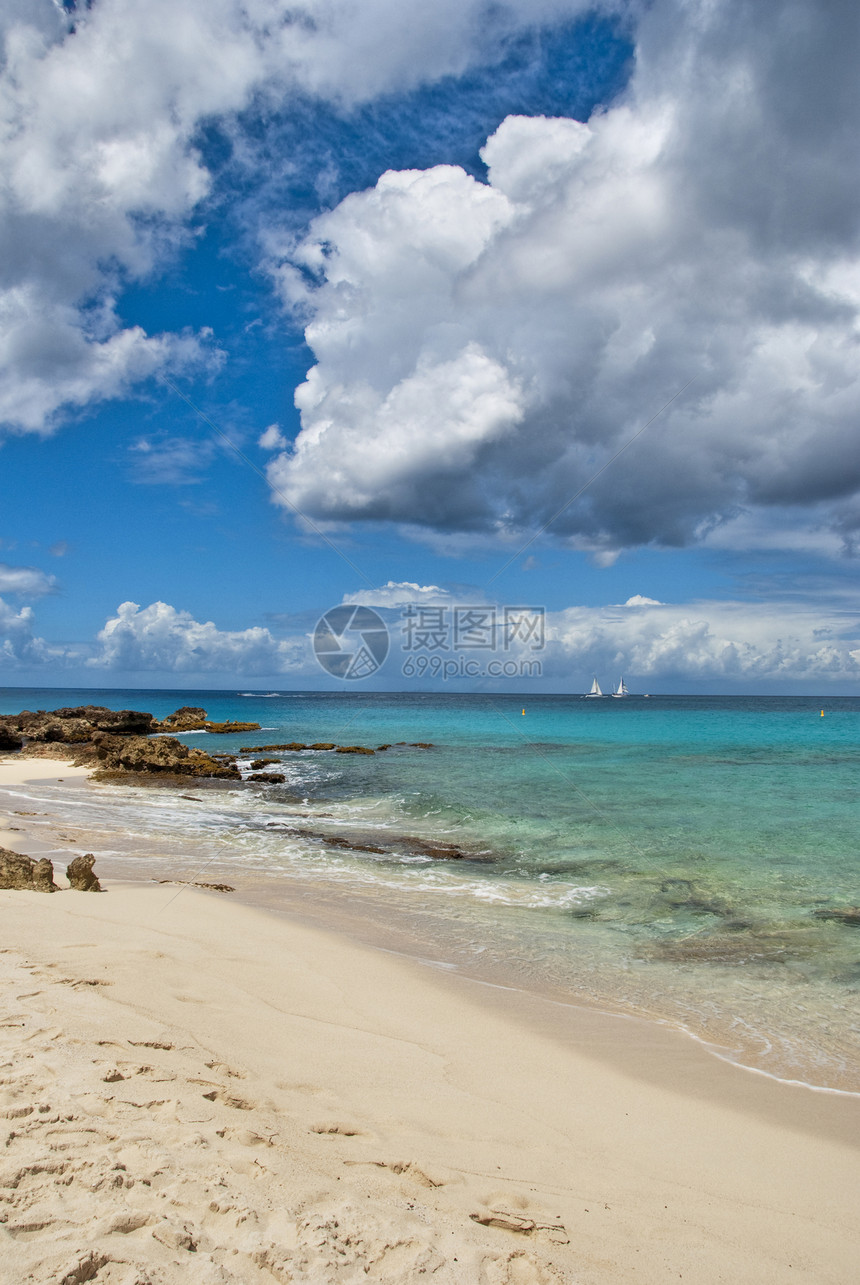 马霍湾 圣马丁海岸 荷属安的列斯群岛享受海浪热带天空旅行风景海岸海滩海洋气候图片
