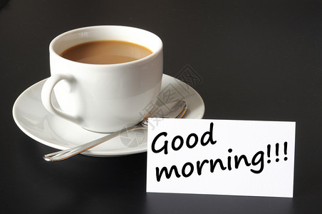 早上好咖啡杯食物杯子咖啡店咖啡卡片白色饮料问候语背景图片