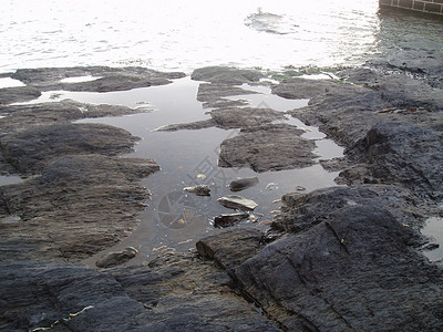 岸边的水流海景潮起高清图片