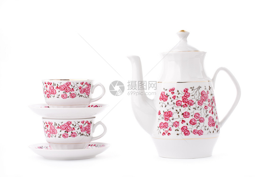 特优等瓷瓷瓷茶套补品咖啡餐具花朵金子早餐晚餐茶壶能量茶具图片