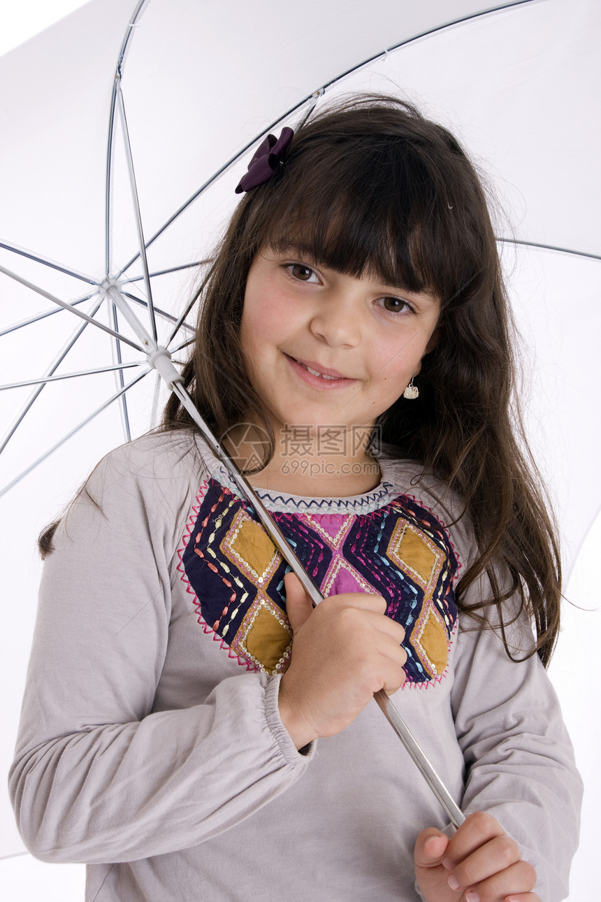 带雨伞的女孩季节童年插图幸福裙子天空女性孩子们眼睛头发图片