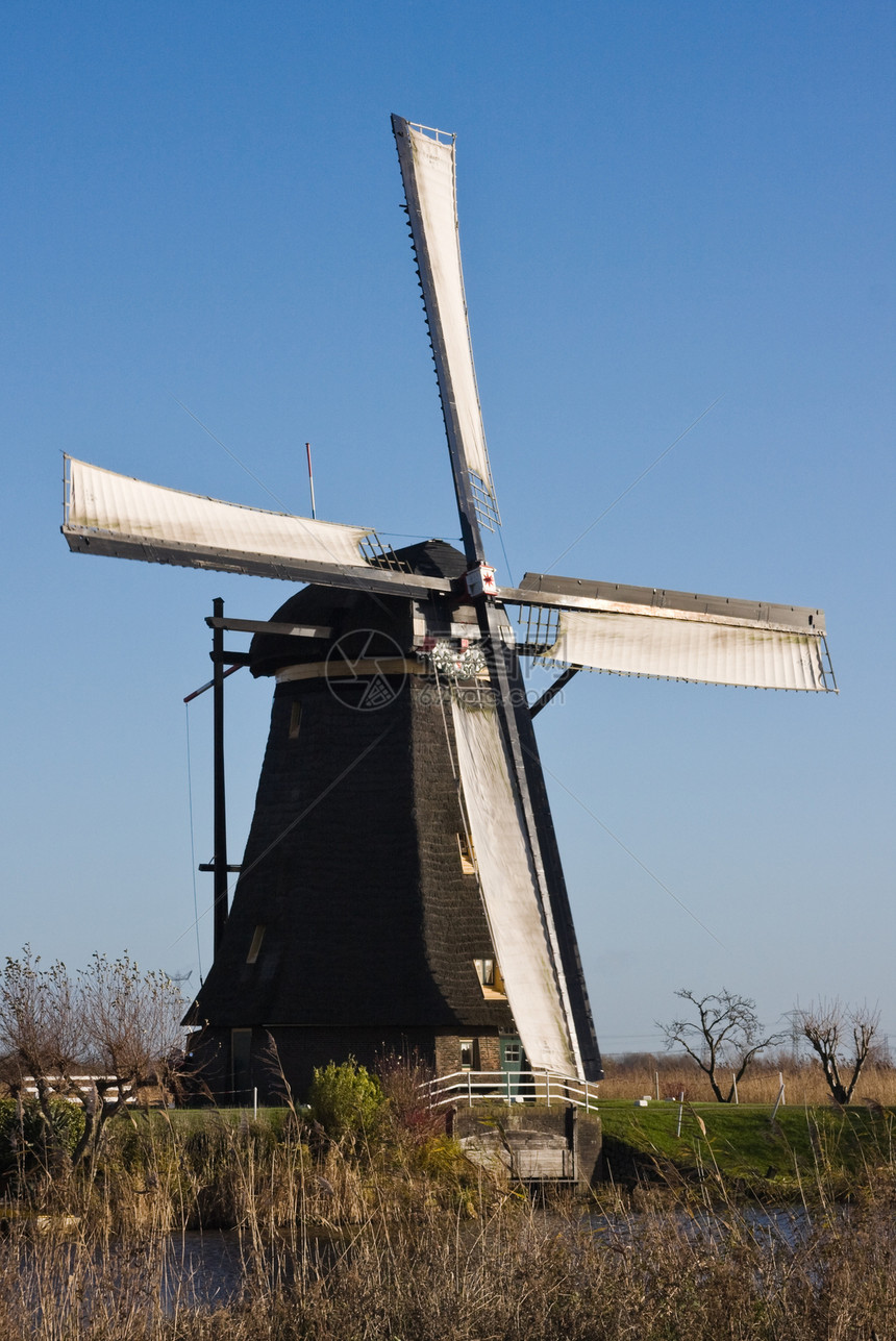古代荷兰风车小孩频道堤防历史文化遗产图片