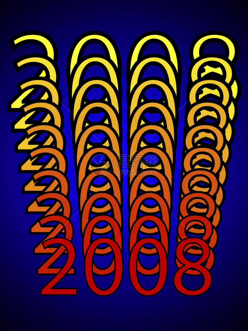 2008年概念年表季节性顺序时间数字年度图片