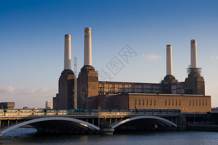 巴特西电站巴特海发电站活力英语建筑发电电站发电厂力量衰变建筑学烟囱背景