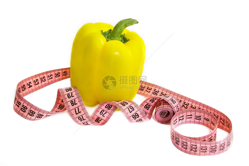 黄胡椒水果白色食物黄色测量胡椒蔬菜磁带药品图片