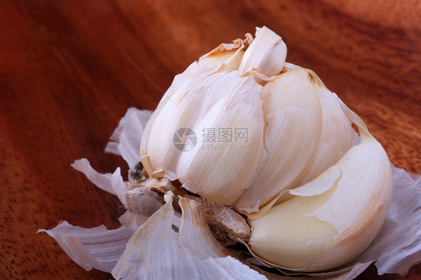 大蒜香料食物蔬菜木头美食图片