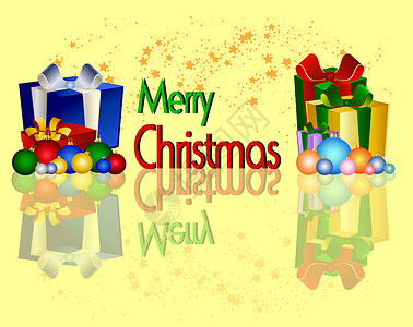 圣诞快乐的背景背景盒子插图礼物星星展示卡片背景图片