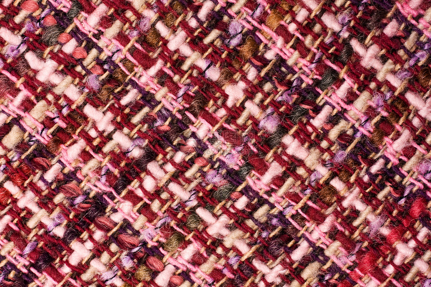 紫色纺织品背景棉布格子检查服装水平斜纹正方形纤维对角线红色图片