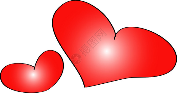 两个红心红色订婚插图婚礼背景图片