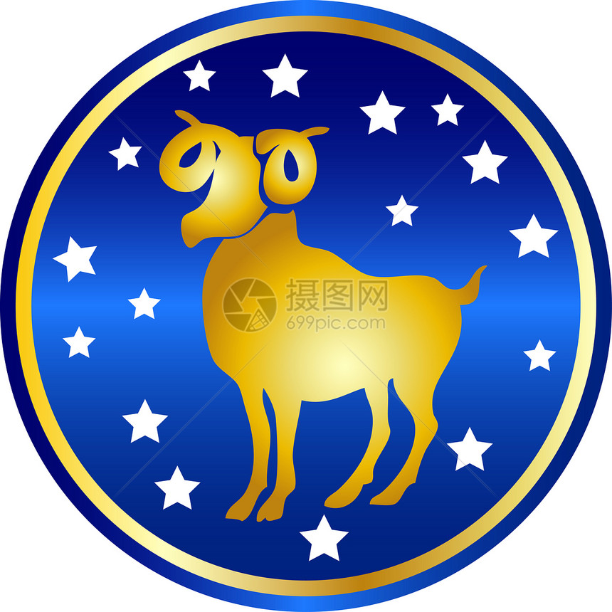 黄道菌在羊角上签名预报插图十二生肖迷信星星八字按钮内存图片
