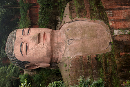 佛菩萨岩石山腰石头宗教雕像地标纪念碑历史旅游背景图片