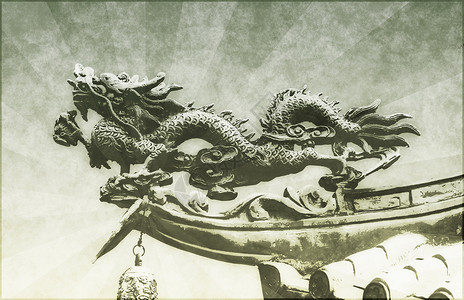 龙边框日本龙龙文化边框神话怪物插图力量魔法财富夹子动物背景