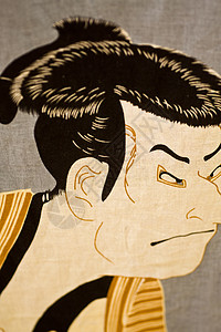 日美艺术爱好绘画风筝武士歌舞伎背景