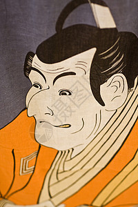 日美艺术爱好武士歌舞伎风筝绘画背景图片