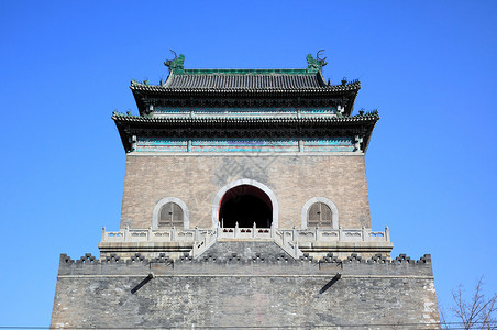 中国北京市正式的钟楼 北京多样性首都文化中心历史城市背景图片
