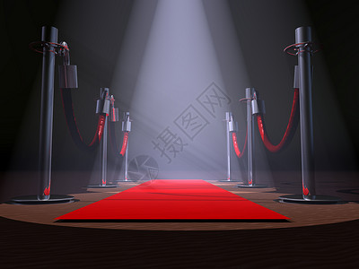 红地毯商业插图金属剧院障碍黑色背景图片