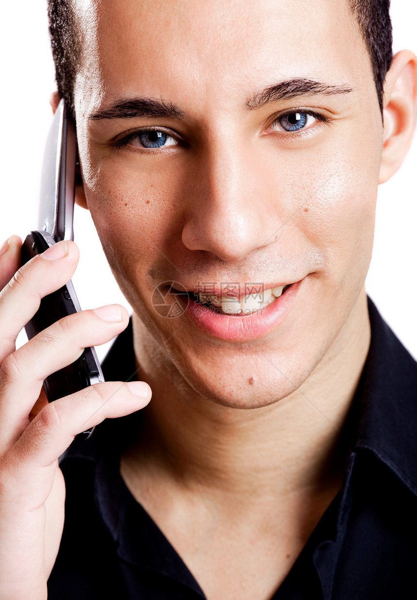 拨打男人呼唤讲话男生细胞男性成人商务微笑手机图片