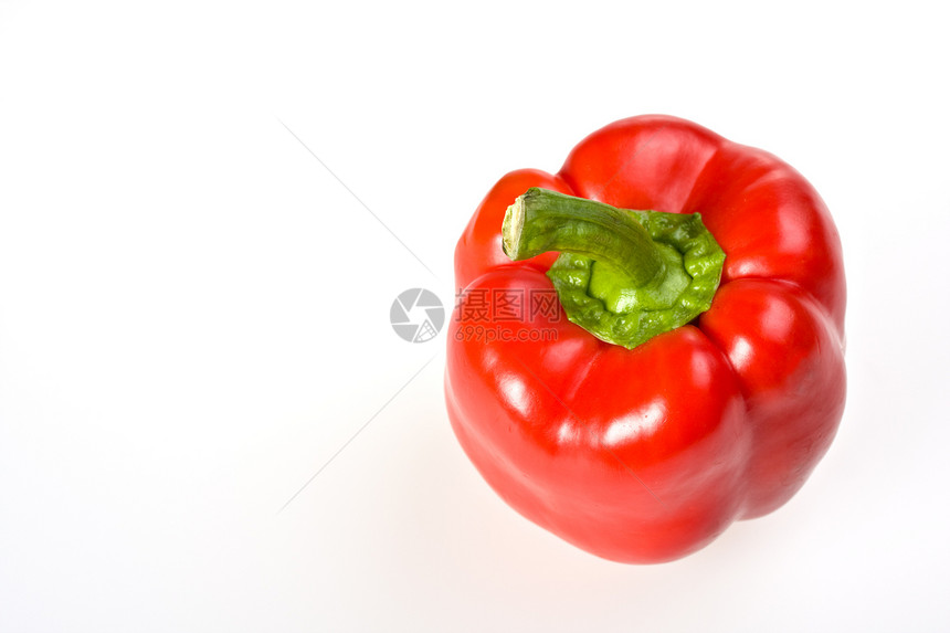白上隔离的单红色红胡椒水果营养香料绿色辣椒宏观蔬菜食物沙拉图片