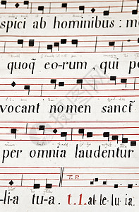 中世纪教会音乐拉丁古董福音标签器官信仰背景图片