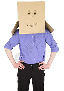 男用纸盒而不是头背景图片