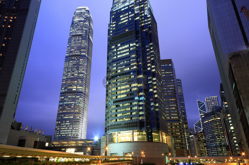 香港之夜橙子城市交通车道汽车驾驶建筑景观旅行蓝色图片
